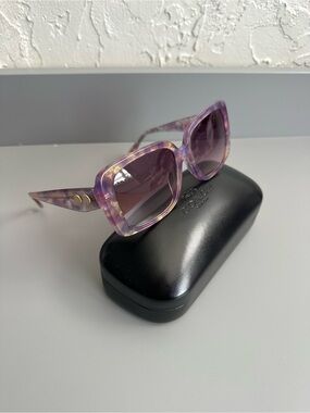 NEW Coach HC8424F Pearlized Purple Watercolor Oversized Sunglasses
